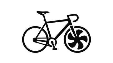 Fototapeta premium Minimalist Black Bicycle Icon, Vector Graphic, Isolated on White Background