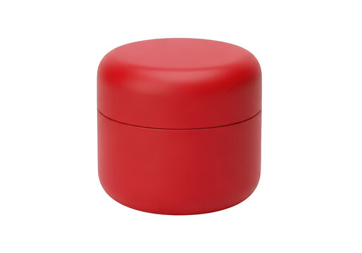 Red cylindrical button or knob isolated