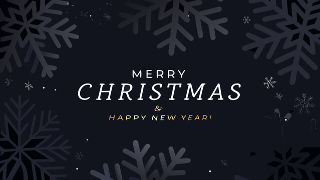 Snowflake pattern with festive christmas and new year typography