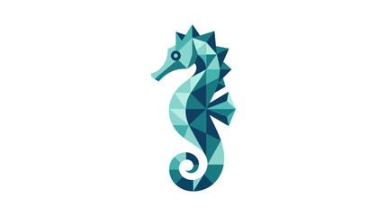Geometric Seahorse Icon - Low Poly Style © supri