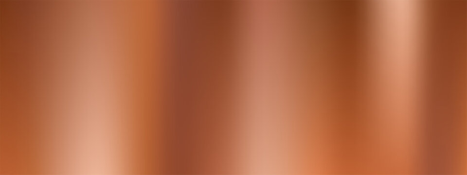 Copper, bronze metal foil gradient abstract vector background