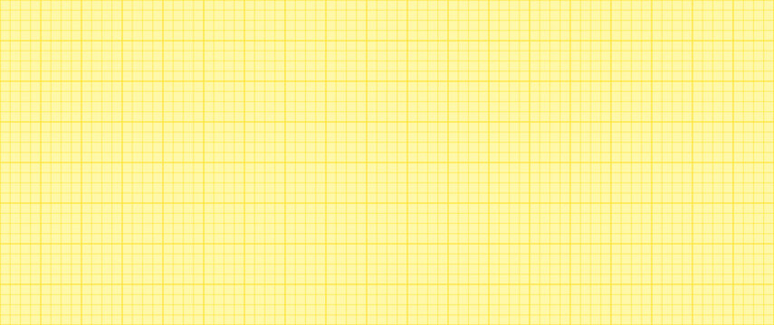 Background of yellow graph millimeter paper with a precise square grid