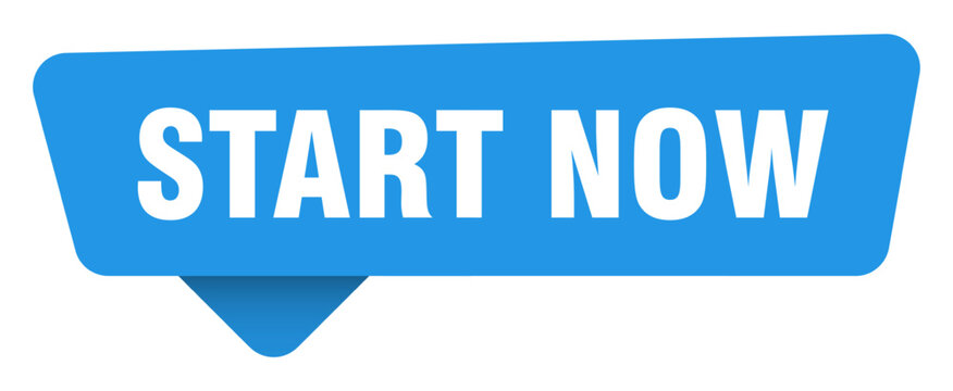 start now sticker. start now blue sign isolated on transpatent background