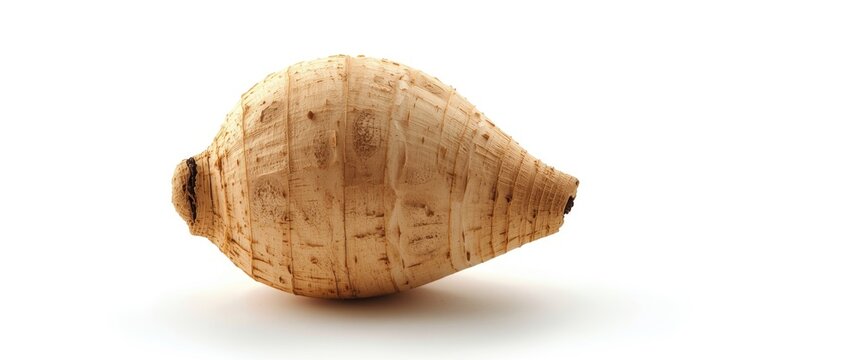 Natural texture of Dioscorea rubella root highlighted on bright white background