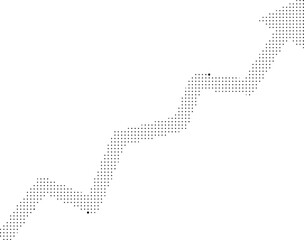 Fototapeta premium A stylized illustration of a staircase made from tiny dots on a transparent background leading upwards.
