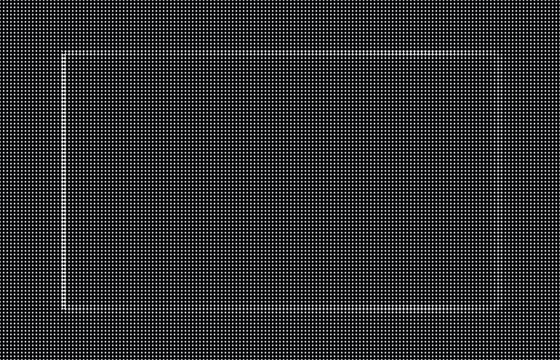 A rectangular frame is outlined on a dark surface.