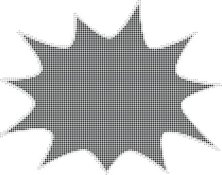 A comic book-style explosion with a grey and white checkered pattern on a transparent background.