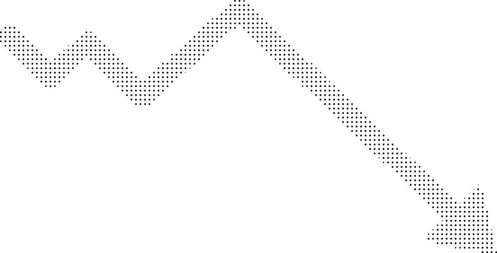 A declining stock market graph shows a downward trend on a screen