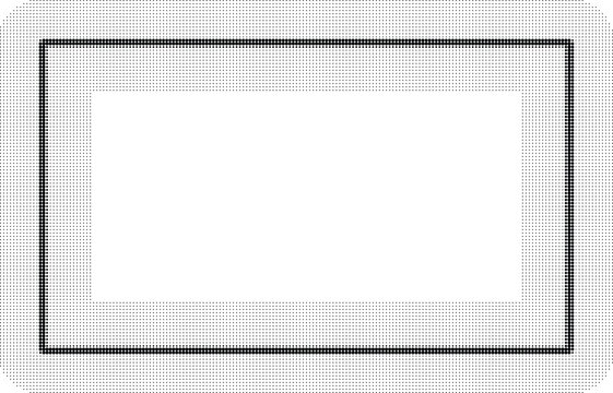 A simple rectangular graphic with a thin black outline on a light gray border