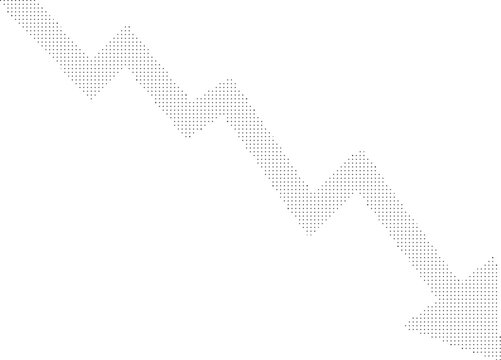 A declining graph with a downward arrow on a transparent background