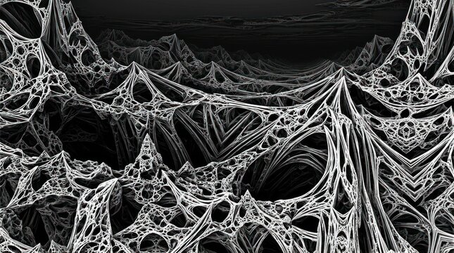 Intricate abstract fractal structure organic network pattern