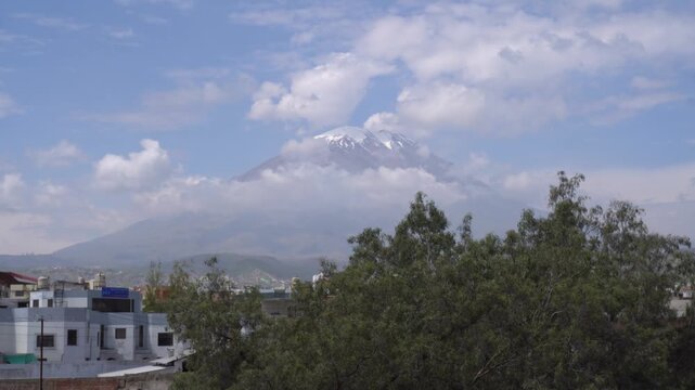 The dramatic and spectacular volcanic surroundings of Arequipa, Peru