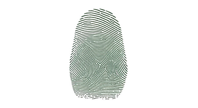 Closeup of a single green fingerprint.