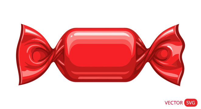 Red wrapped candy sweet treat.