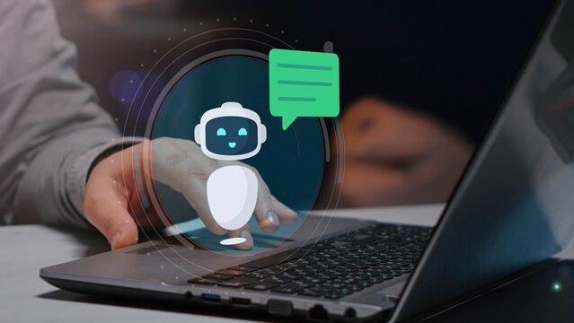 Ai robot concept, generating text, image using artificial intelligence technology, Smart assistant, Chat AI