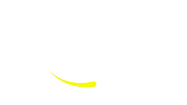 Animated yellow drop of liquid moving. Fluid effect. Looped video. Vector illustration isolated on white background. 