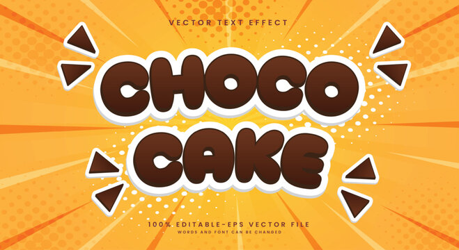 Choco cake 3d editable text effect template