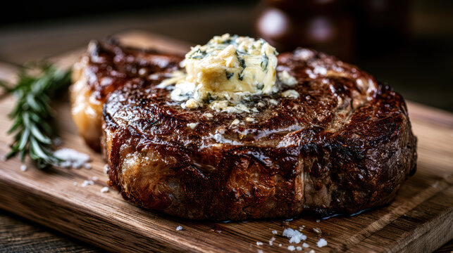 premium ribeye steak with perfect sear image