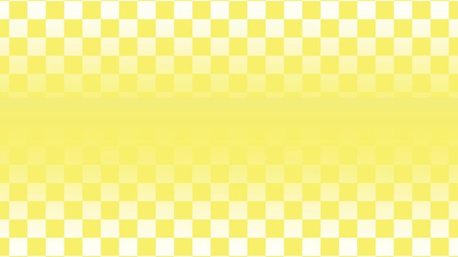 A yellow and white checkered pattern seamlessly scrolling horizontally on the top and bottom borders with a bright center copy space.