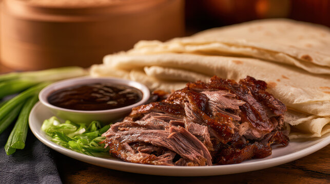 crispy peking duck wraps food photography