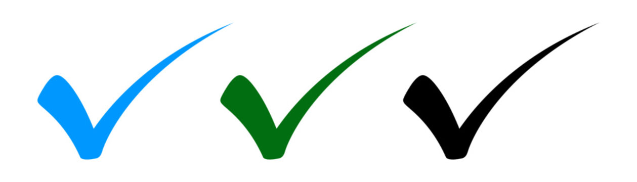 Check Mark Tick Icon Set in Multiple Colors