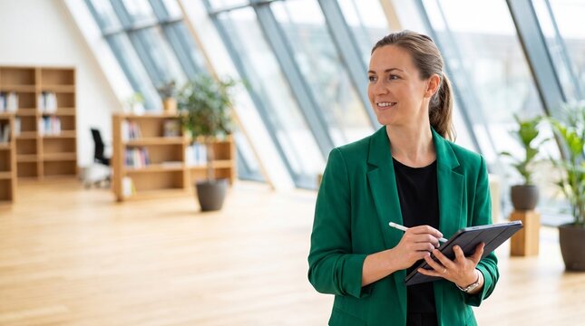 Thoughtful business leader envisioning her company&rsquo;s future through strategic planning and foresight.