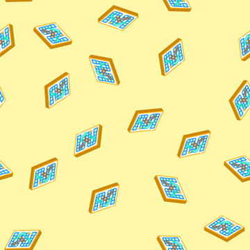 snakes and ladders game board table isometric seamless pattern. snakes and ladders game board table sign illustration