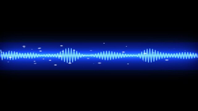 Neon blue audio waveform equalizer background loop