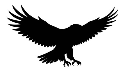 Fototapeta premium Black eagle silhouette, bird icon, flying eagle, wildlife symbol