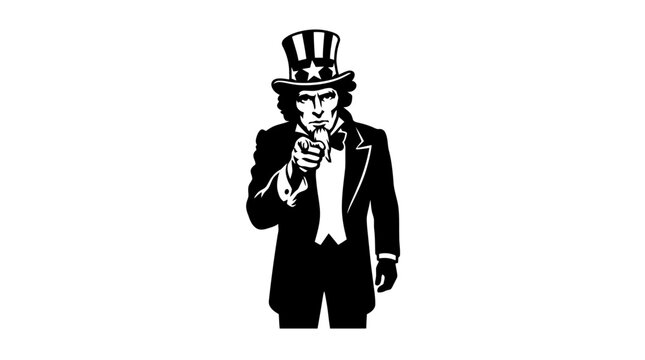 Uncle Sam, American Icon, Patriotic Symbol, Vector Illustration