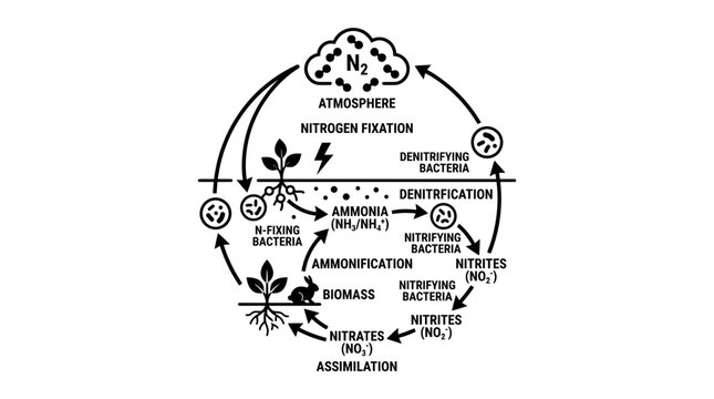 Nitrogen Cycle Diagram: From Atmosphere to Plants and Back