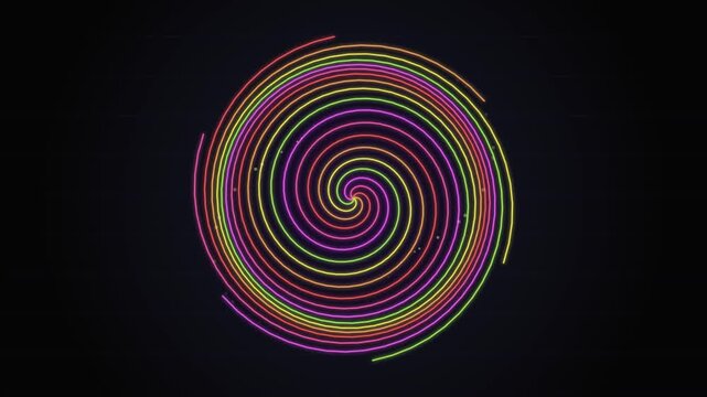 Abstract colorful spiral pattern on a dark background