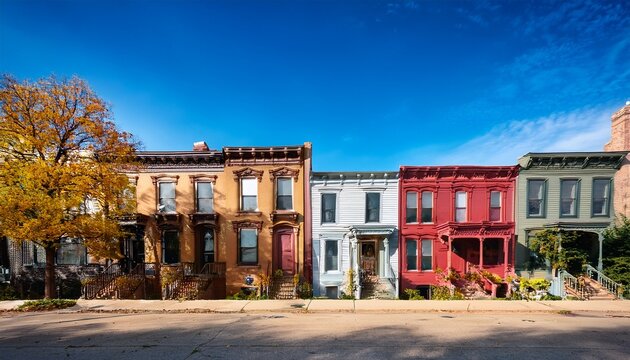 row of old homes in pilsen chicago