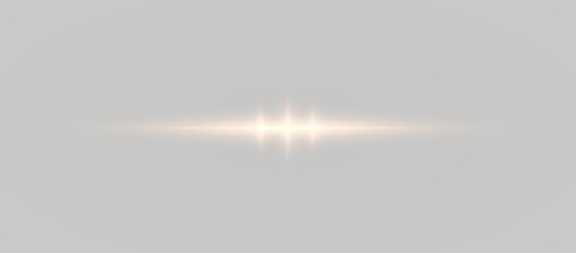 A glowing amber-gold ray emits soft light with elegant reflections and shimmering highlights. Sparkles add depth and visual richness. Ideal for transparent PNG graphic resources.
