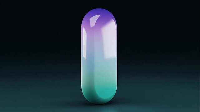 A smooth pill shape with a vibrant gradient color transition