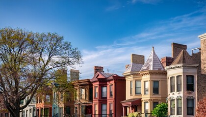 Obraz premium row of old homes in the north center neighborhood of chicago