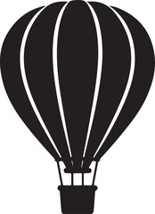 Naklejka premium Hot Air Balloon, Black Icon, Vector Illustration, Transportation Symbol