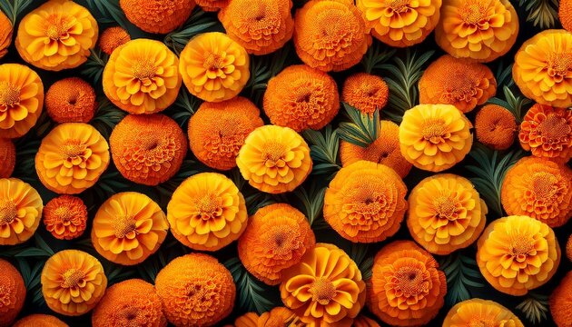 full frame marigolds