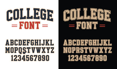 Fototapeta premium College Font Varsity Alphabet Vector Set for Vintage Sports Apparel Design and T Shirt Print 