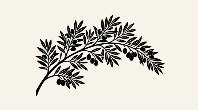 Black silhouette of a juniper branch.