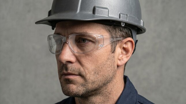 Operador industrial casco gafa seguridad protecci&oacute;n equipo