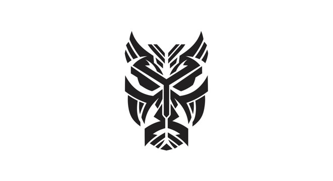 Tribal style panther head logo illustration.