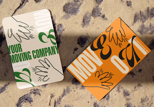 Business Card and ID Card Mockup on Sand