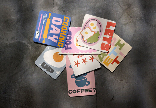 Business Card Mockup With Various Blank Cards