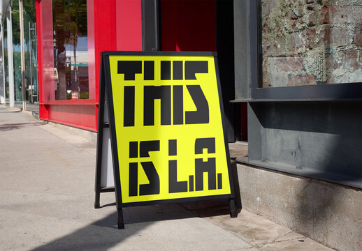Mockup of LA Storefront Sign Board