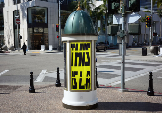 Mockup of AD kiosk in Los angeles