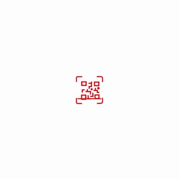 Red qr code frame on white background a simple qr outline on a pure representing digital scanning and technology connectivity