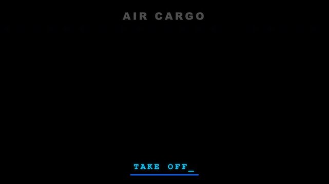 Air cargo take off status animation for logistics and air freight

