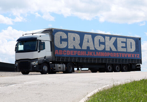 Mockup of trailer truck