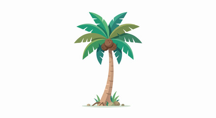 Obraz premium flat illustration of coconut tree